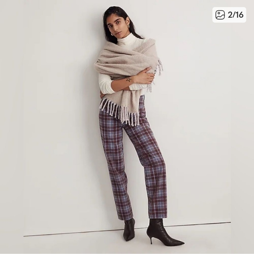 Madewell The Perfect Vintage Straight Jean In Plaid